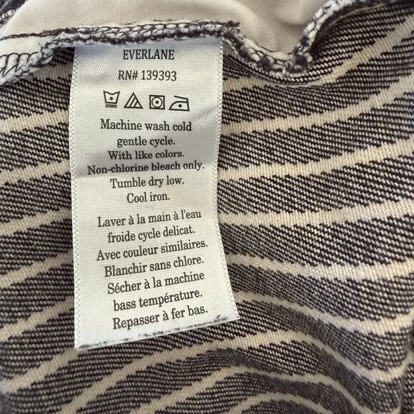 Everlane Pinstripe Utility Barrel Jeans - Size 0 - Picture 3 of 3